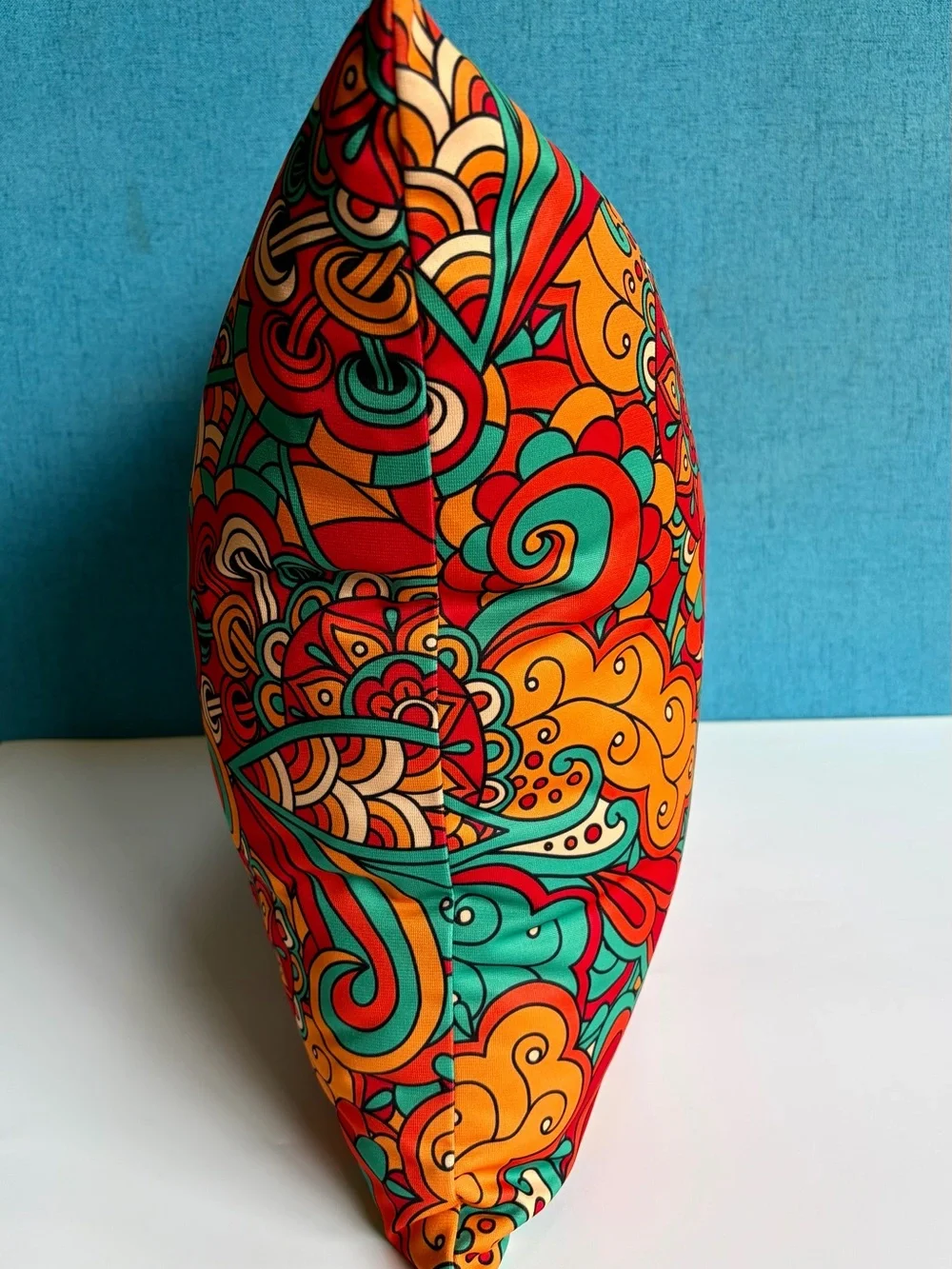 Vibrant Multi-Color Floral Swirl Decorative Pillow Cover - Home Holiday 20”